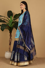 Thumbnail for Joban Fashion Turquoise Silk Lehenga Set