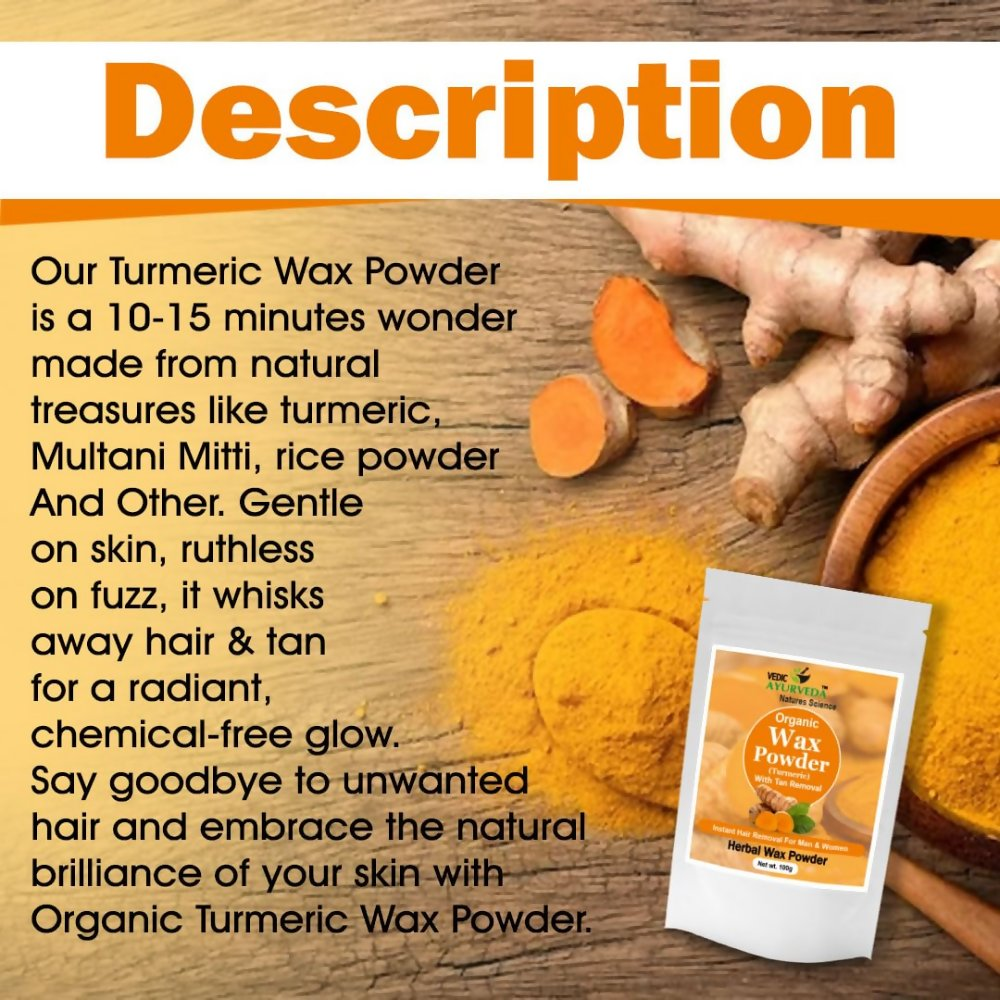 VedicAyurveda Herbal Wax Powder - Turmeric - Dista