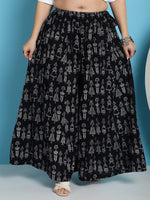 Thumbnail for TAG 7 Ethnic Motifs Printed Pure Cotton Flared Ethnic Palazzo