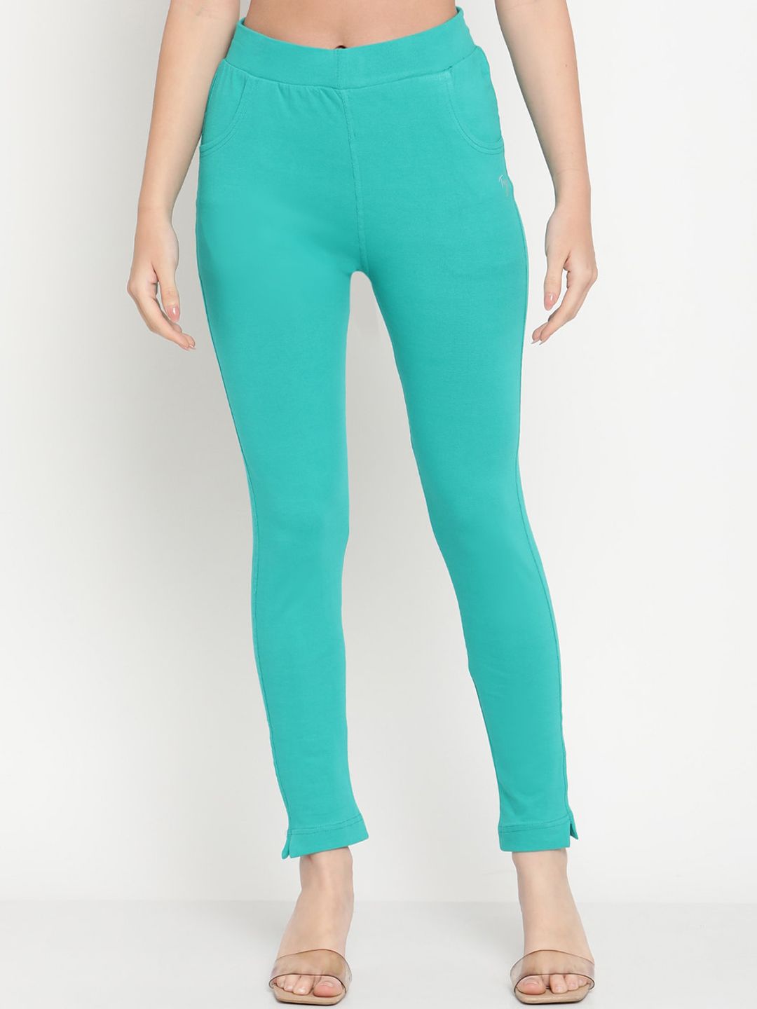 TAG 7 Women Turquoise Blue Solid Kurti Pant - Distacart