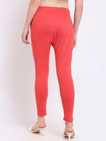 Thumbnail for TAG 7 Women Pink Solid Woolen Leggings - Distacart