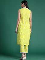 Thumbnail for Indo Era Floral Printed Pure Cotton Kurta with Trousers