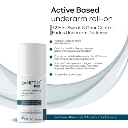 SANCTUS 6%AHA BHA Underarm Roll On For Men - Distacart