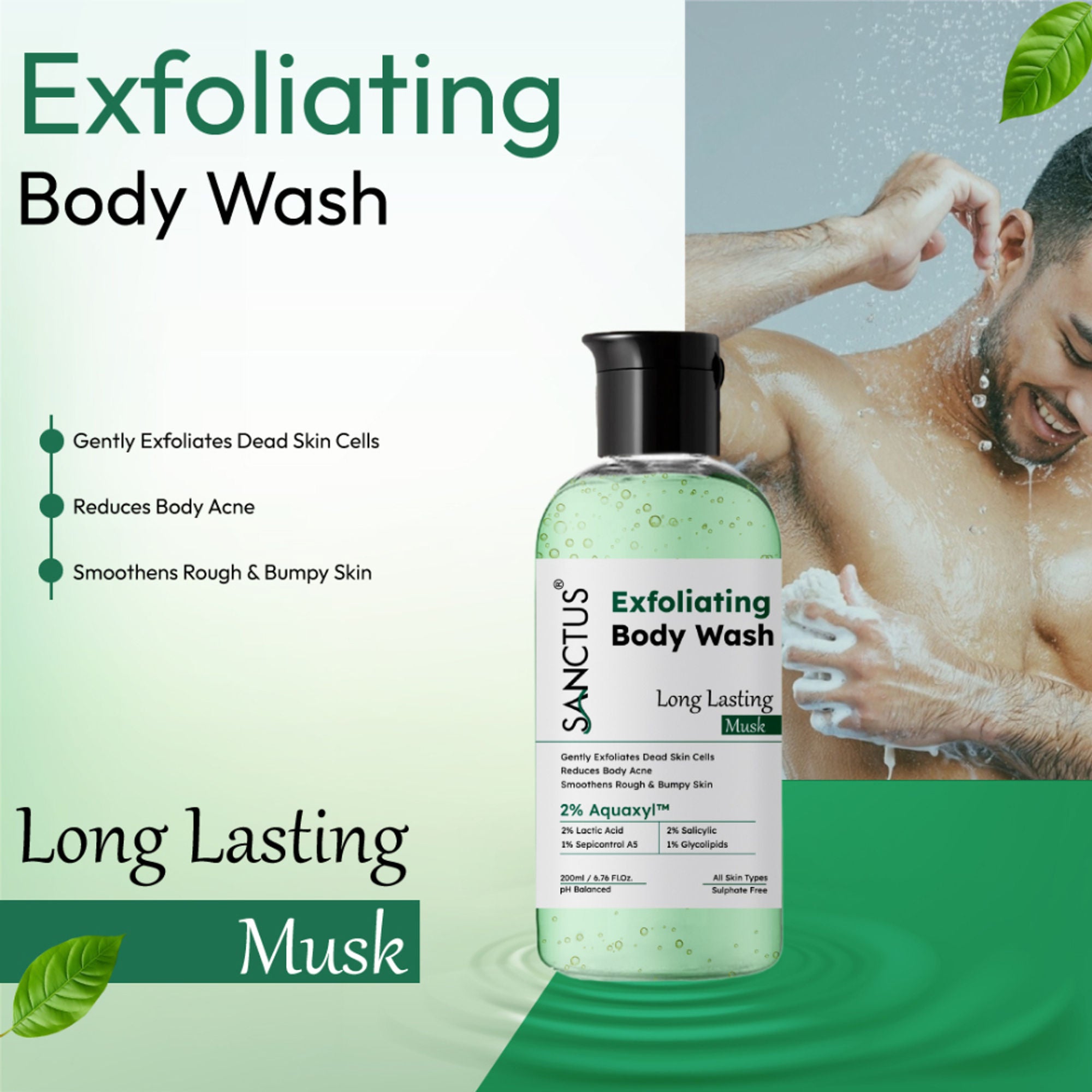 SANCTUS Exfoliating Body Wash Musk - Distacart