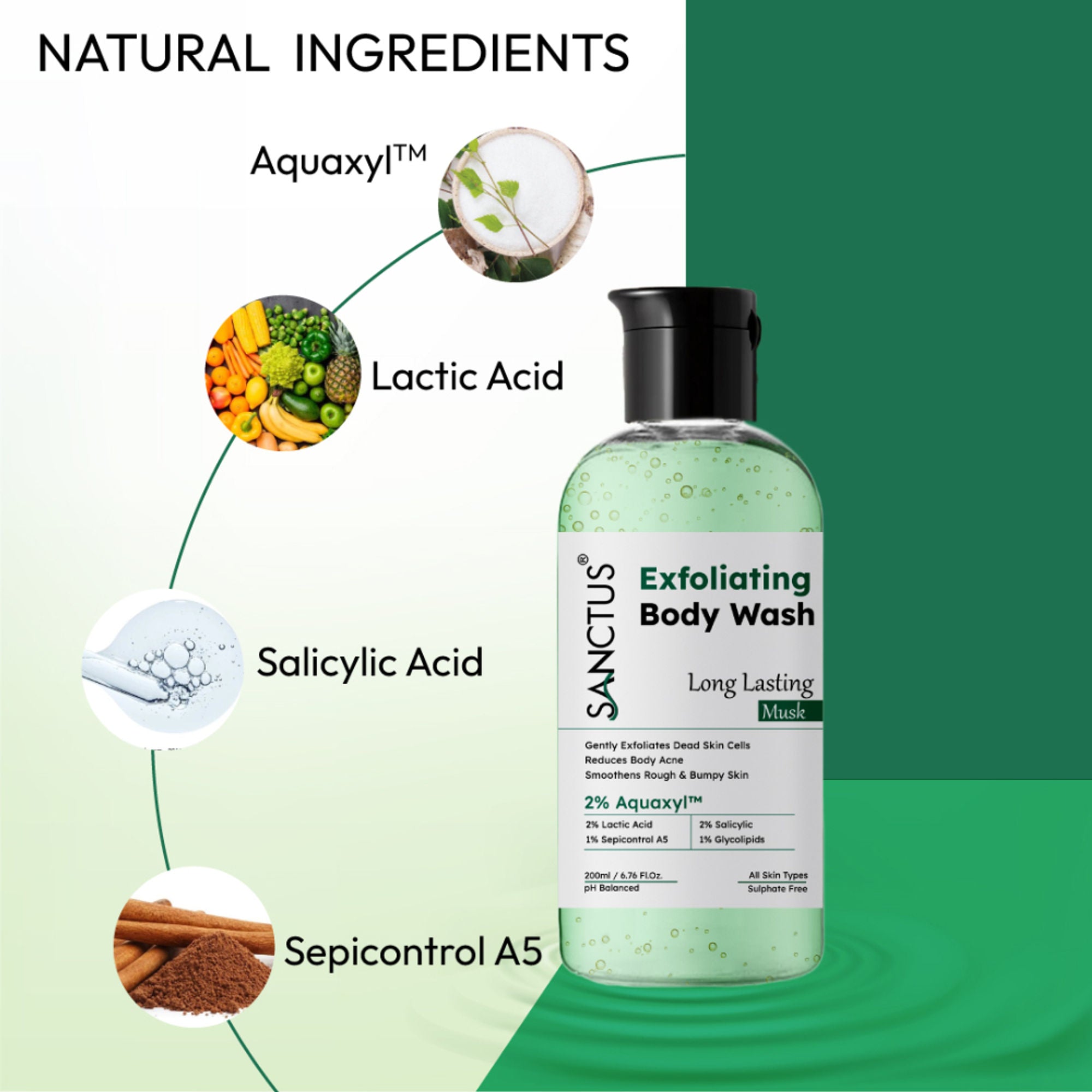 SANCTUS Exfoliating Body Wash Musk - Distacart
