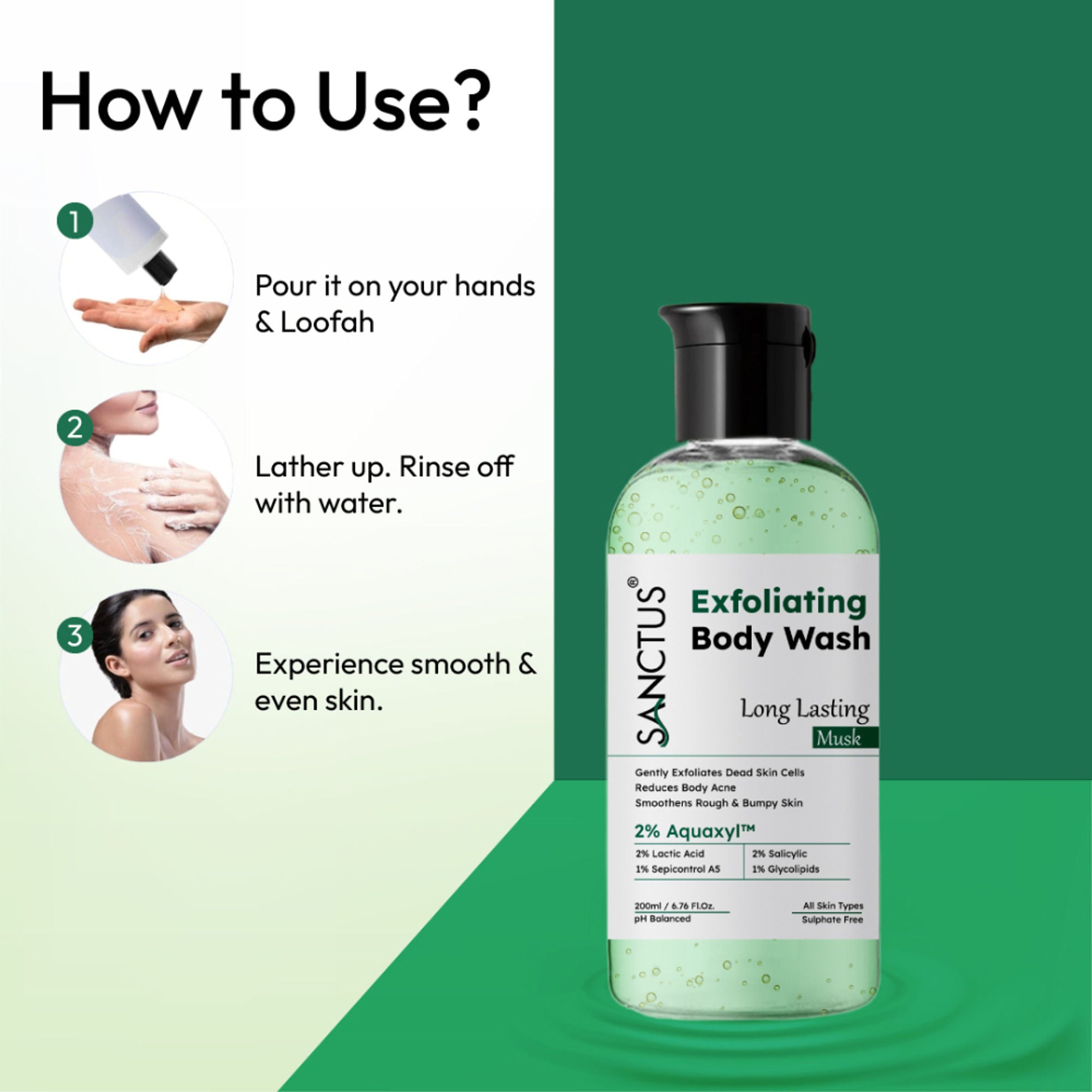 SANCTUS Exfoliating Body Wash Musk - Distacart