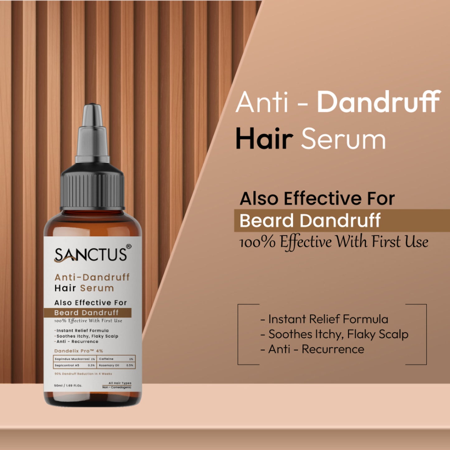SANCTUS 4% Dandelix Pro Anti-Dandruff Hair Serum For Scalp - Distacart