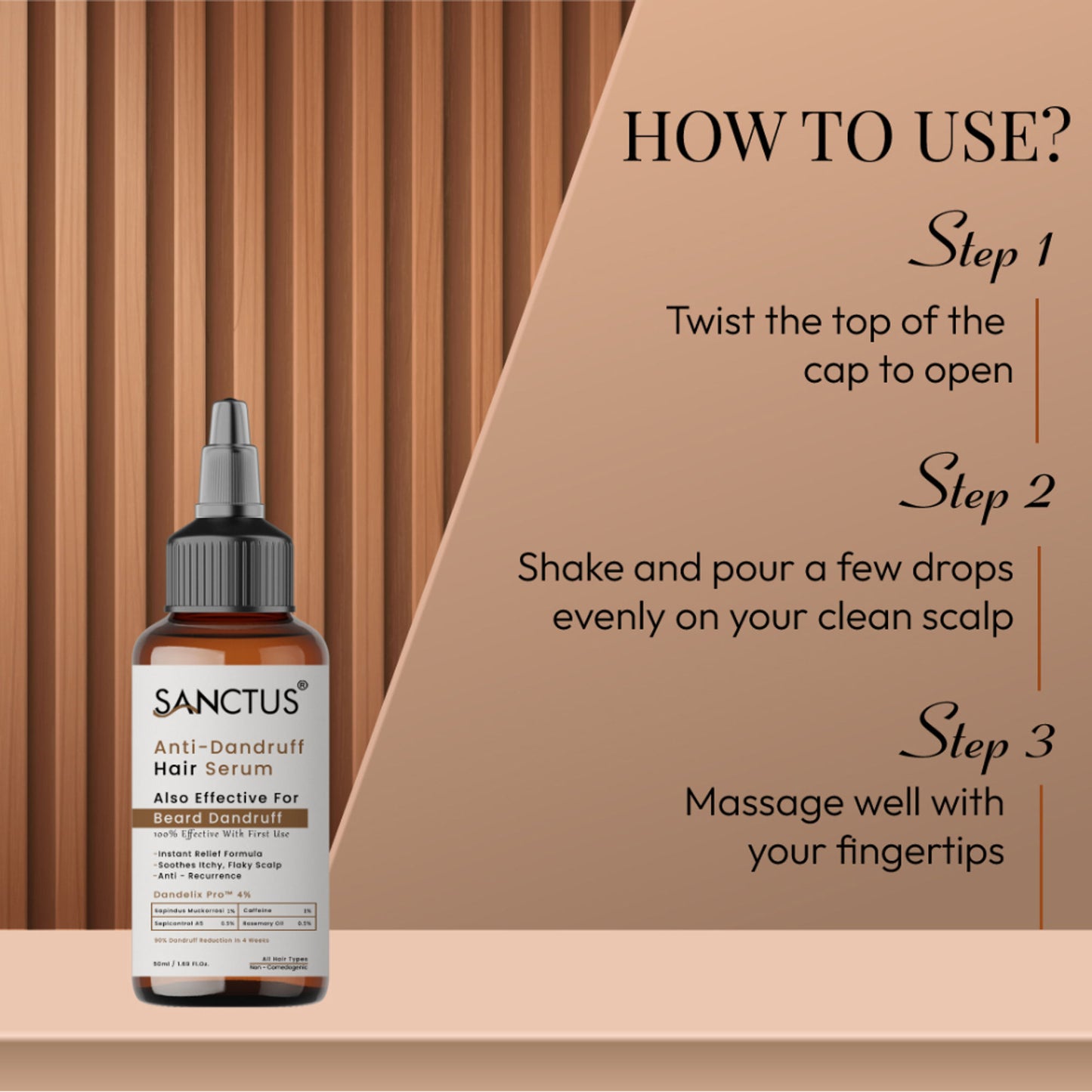 SANCTUS 4% Dandelix Pro Anti-Dandruff Hair Serum For Scalp - Distacart