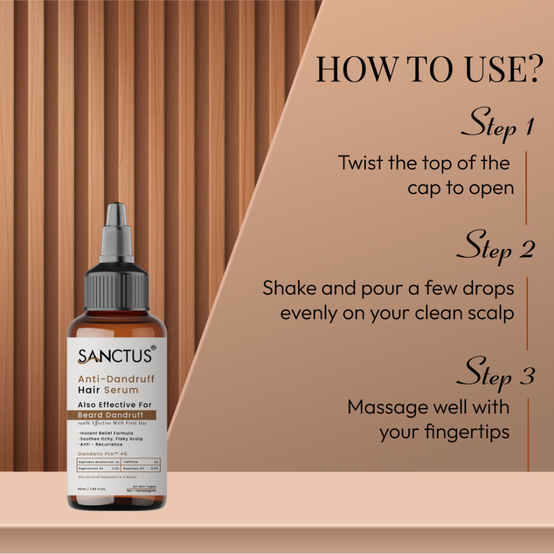 SANCTUS 4% Dandelix Pro Anti-Dandruff Hair Serum For Scalp - Distacart