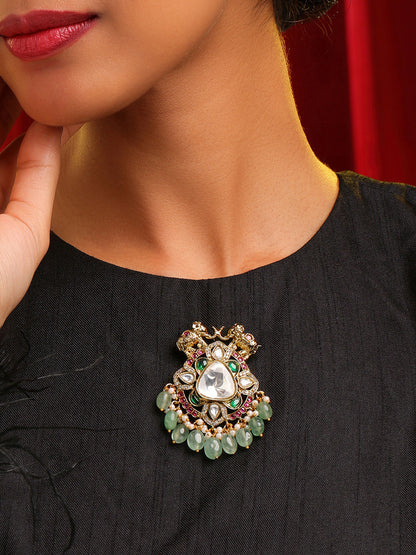 Ruby Raang Mint Emerald Brooch - Distacart
