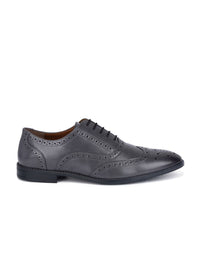 Thumbnail for LOUIS STITCH Men Textured Formal Lace Up Brogue Shoes