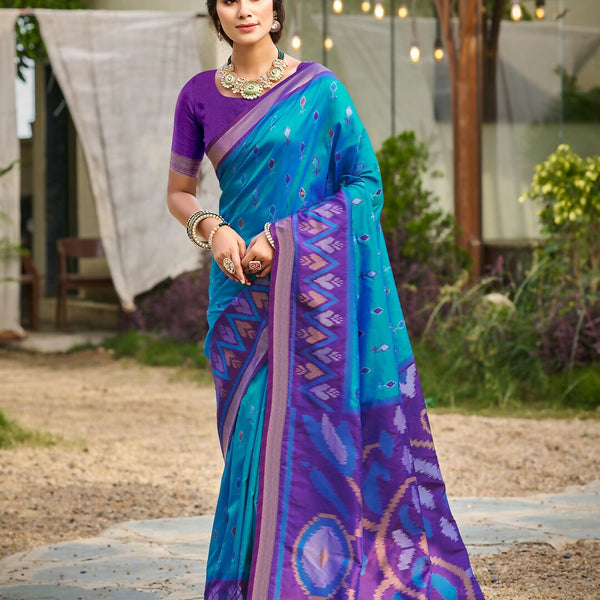 Astita Blue Soft Silk Saree