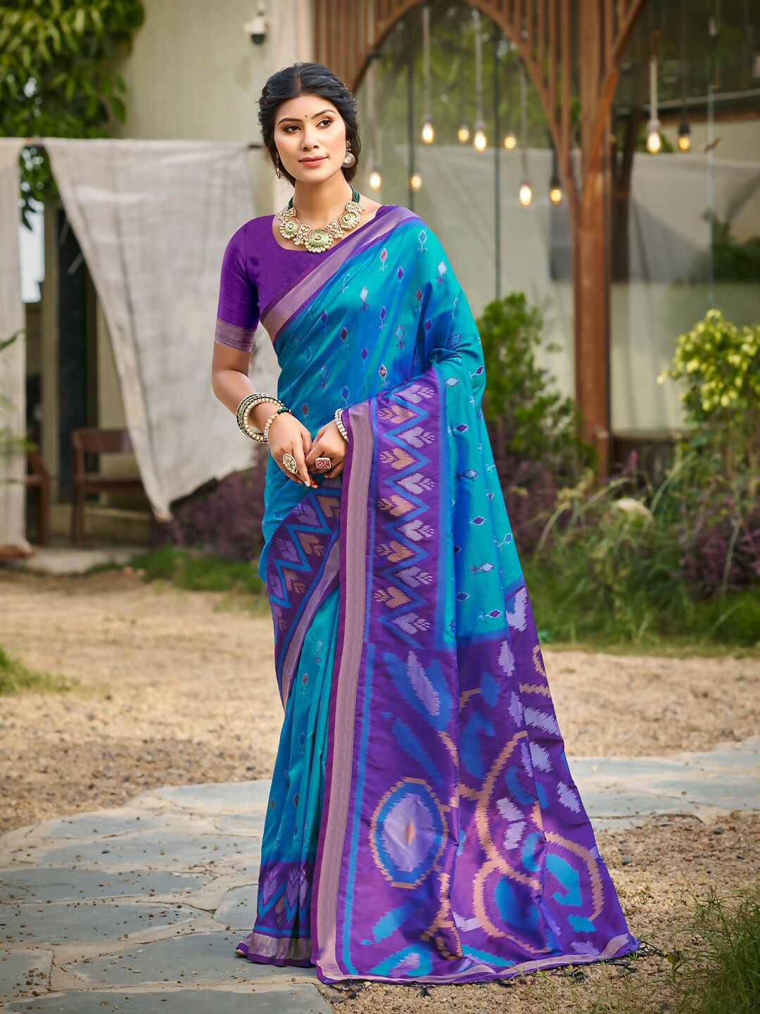 Shree Shyam Fashion Blue Soft Silk Saree - Distacart