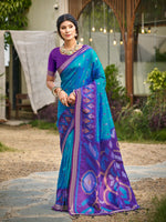 Thumbnail for Astita Blue Soft Silk Saree
