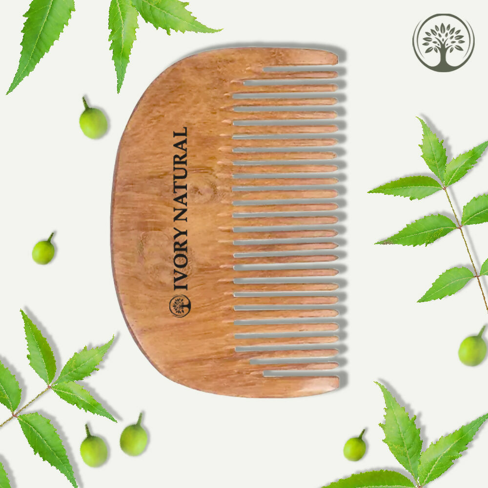 Ivory Natural Beard Kacchi Neem Wooden Comb - Natural Grooming For Beard - Distacart