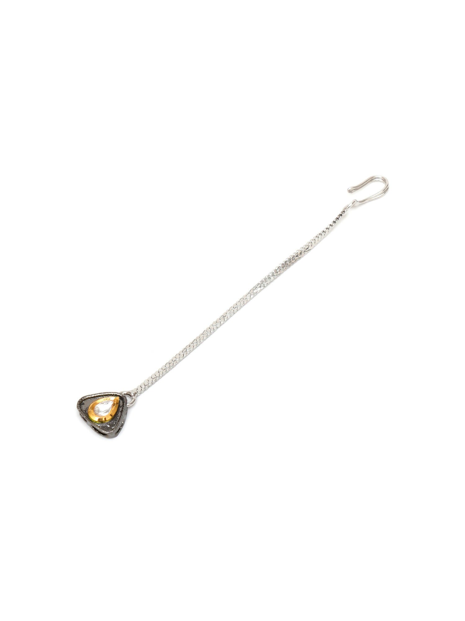 Dual Tone Kundan Maang Tikka (silver) - Ruby Raang - Distacart