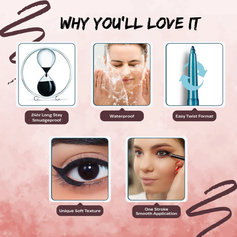 Faces Canada Ultime Pro Twist Eye Kajal Liner - Plum 04 - Distacart