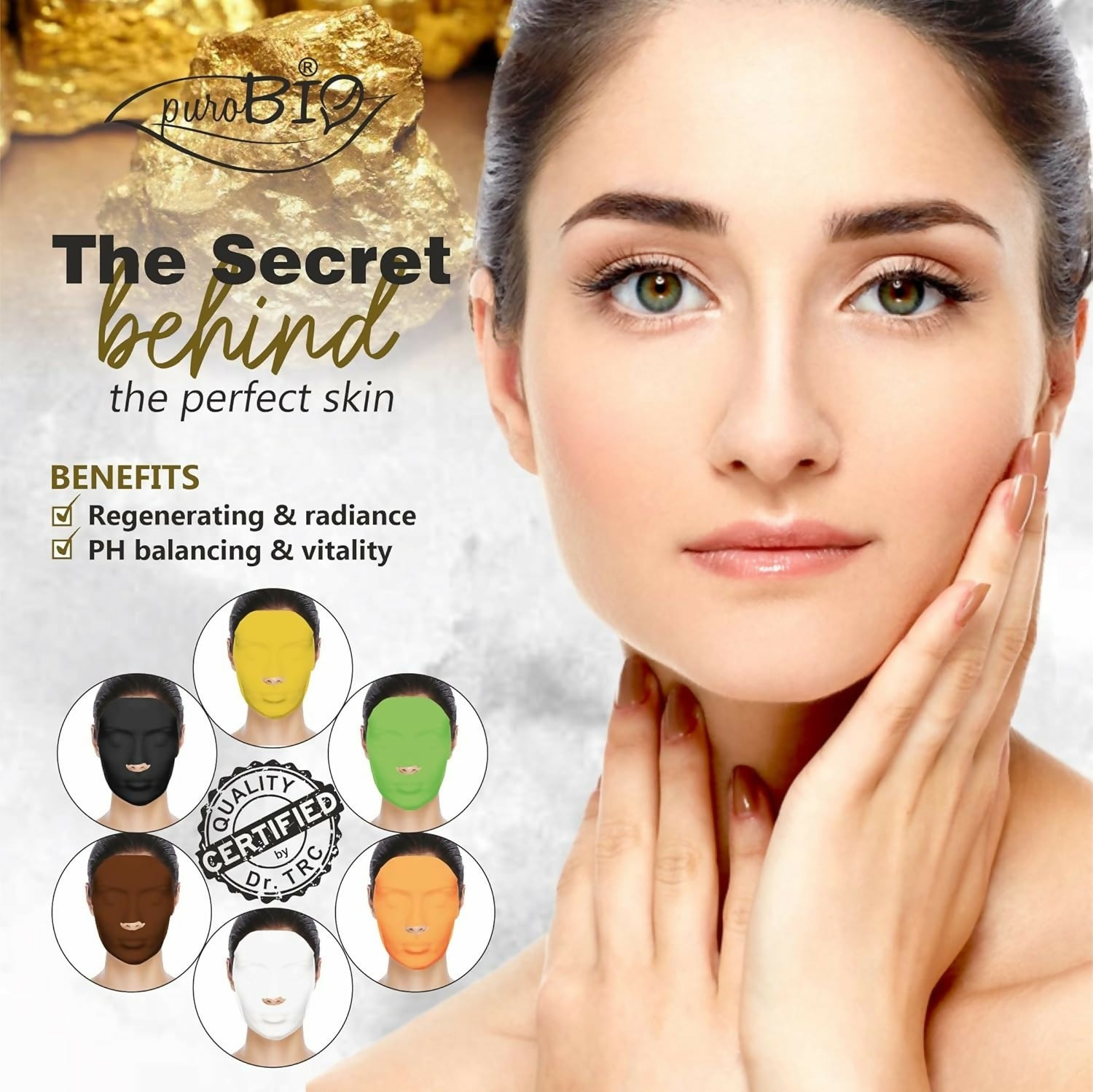 Purobio Algae Peel Off Face Mask 24k gold Facial Mask - Distacart