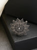 NVR Women's Silver-Toned Floral Shape Adjustable Finger Ring - Distacart