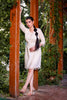 Aayaa Designer Multi Thread Hand Work Khadi Cotton One Piece Dress - Off White - Distacart