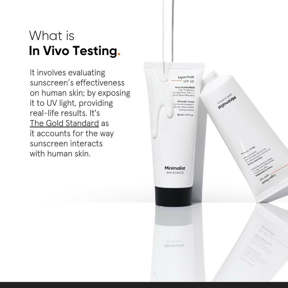 Minimalist Light Fluid Face Sunscreen with SPF 50 PA++++ - Lightweight, Water & Sweat Resistant - Distacart