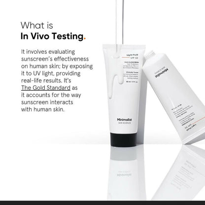 Minimalist Light Fluid Face Sunscreen with SPF 50 PA++++ - Lightweight, Water & Sweat Resistant - Distacart