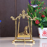 Thumbnail for KridayKraft Laddu Gopal on Jhulla Palana Metal Statue - Distacart
