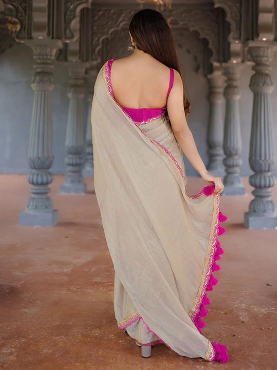 Mitera Gotta Patti Supernet Saree - Distacart