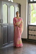 Thumbnail for Vishnu Weaves Women's Pink Banarasi Silk Saree with Blouse - Distacart