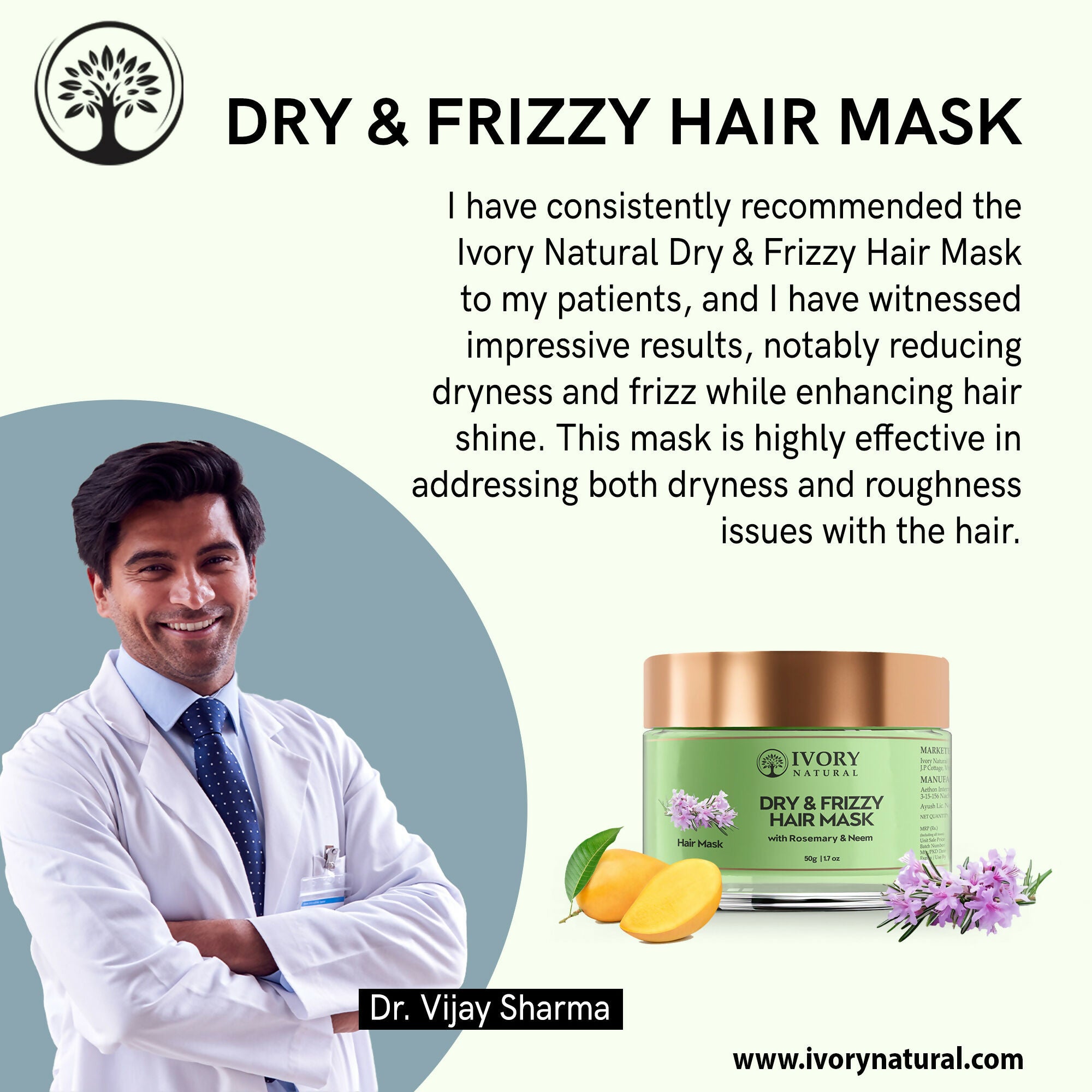 Ivory Natural Dry Rough Hair Mask For Smooths Hair, Frizz Reduction - Distacart