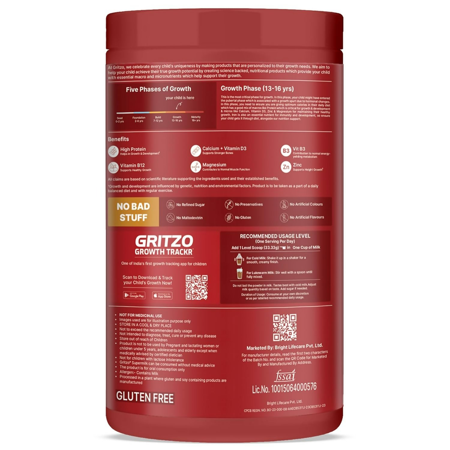 Gritzo SuperMilk Athlete Iron Man (13+y Boy & Girl), 17g Protein Powder (Double Chocolate) - Distacart