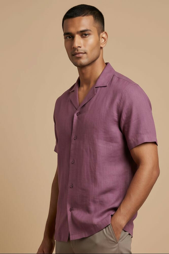 Henna — Wine Linen Shirt by Hilo Design - Dista