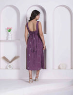 Thumbnail for Miravan Womens Abstract Printed Wine ALine Maxi Dress - Dista