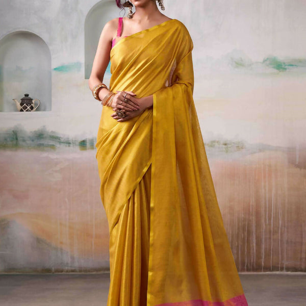 Astita Tissue Silk Yellow Saree