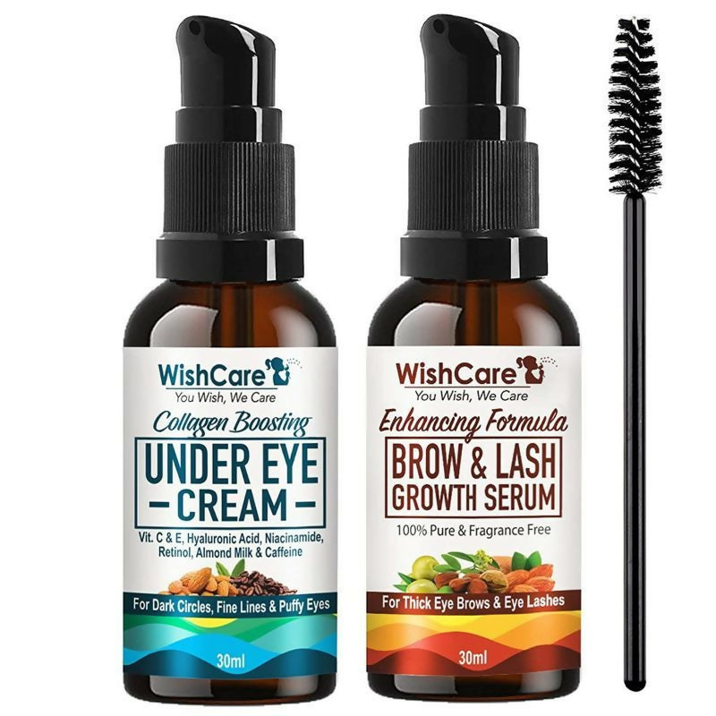 Wishcare Ultimate Eye Care Combo - Under Eye Cream & Brow-Lash Growth Serum Oil - Distacart