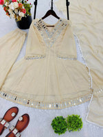Thumbnail for Teeya Creation New Latest Trendy Real Mirror Work With Lace Border Kurta Set - Dista