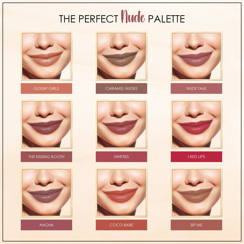 Baked Beauty Liquid Matte Lipstick Nude Palette (Set of 9) - Distacart