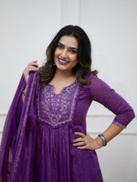 Thumbnail for The52 Women's Beautiful Cotton Fabric Embroidery Work Straight Kurta Pant and Dupatta Set - Distacart