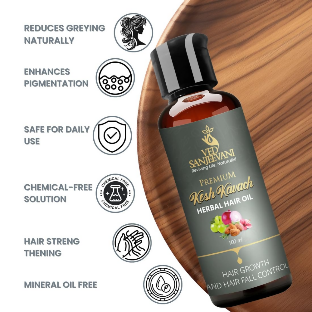 Ved Sanjeevani Kesh Kavach Herbal Hair Oil - Dista