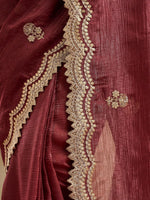 Thumbnail for kasee Floral Embroidered Pure Silk Saree - Distacart