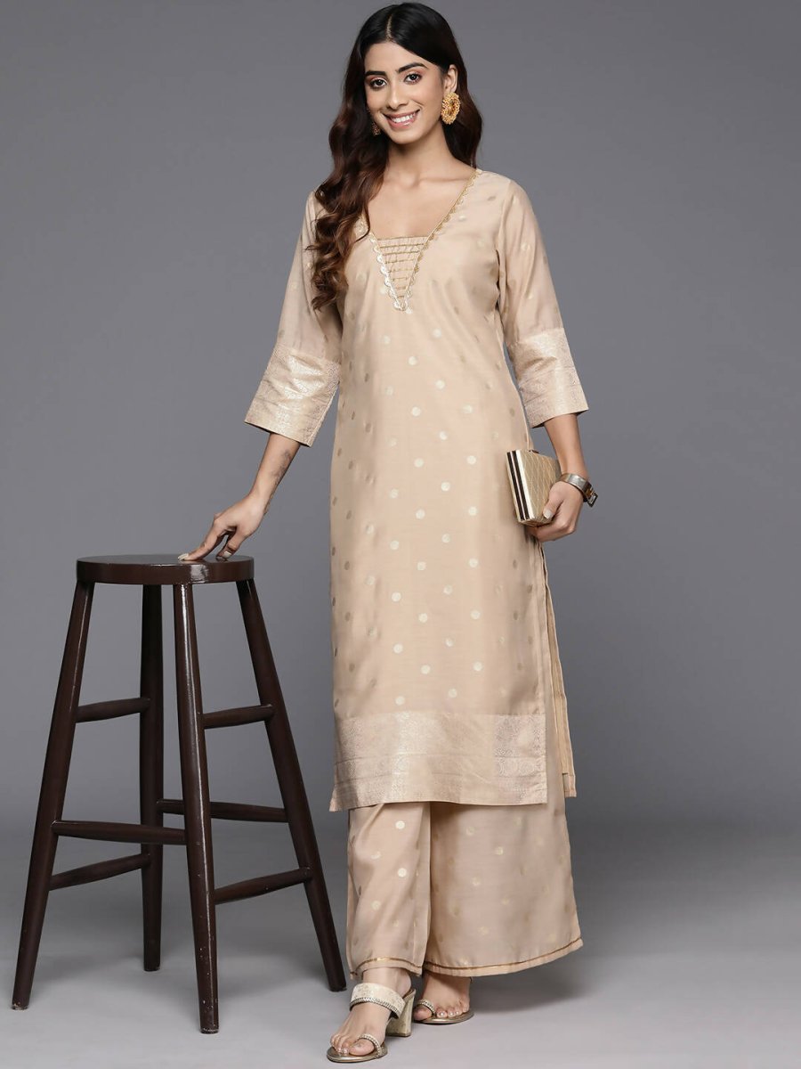 Ahalyaa Women's Traditional wear Kurta Set - Tan - Distacart