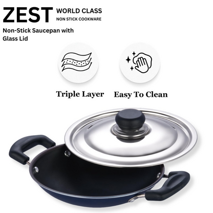 Vinod Zest Non Stick Appachetty with Lid - Dista