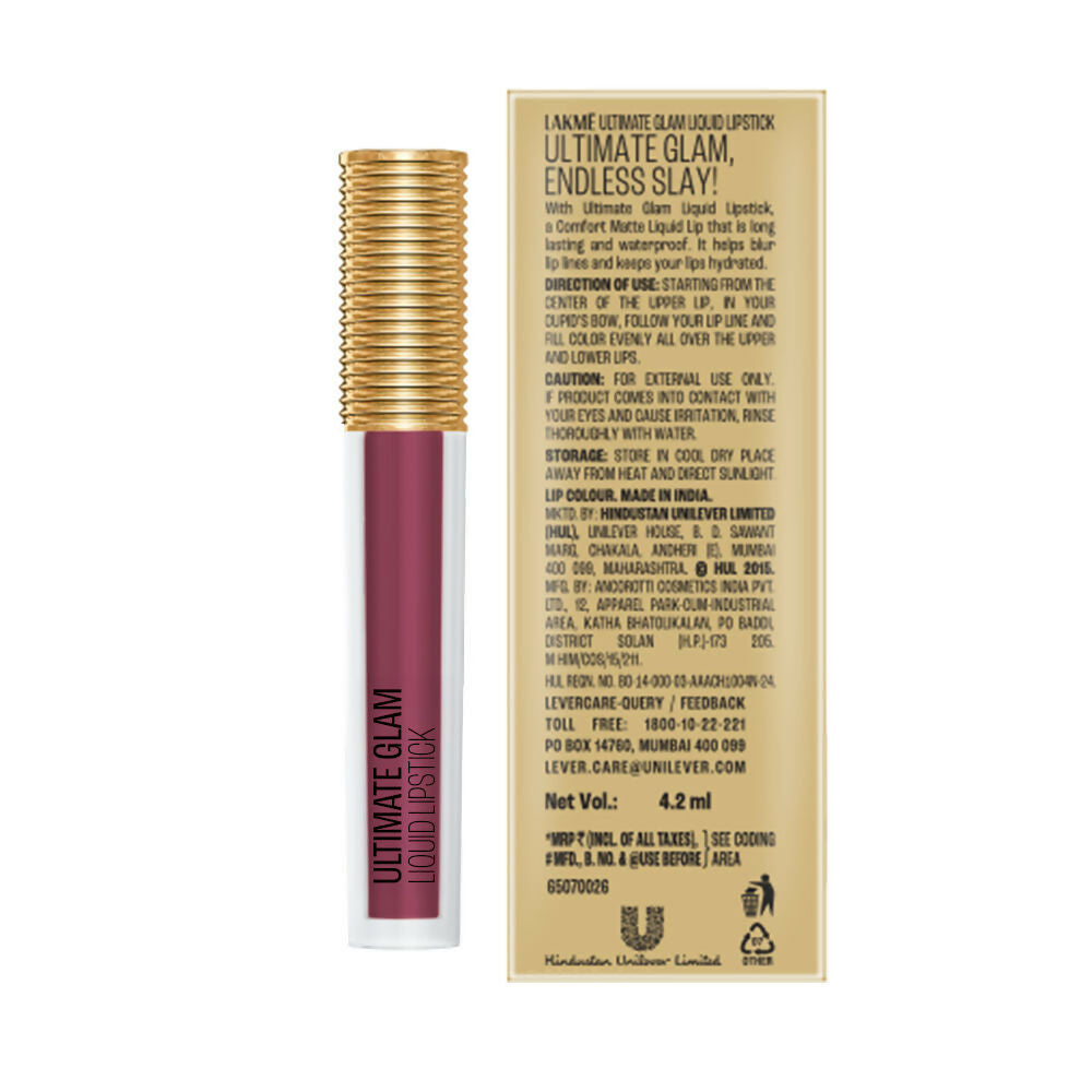Lakme Ultimate Glam Matte Liquid Lipstick - Muave Ecstasy