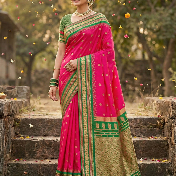 Shree Shyam Fashion Pink Soft Silk Saree - Distacart