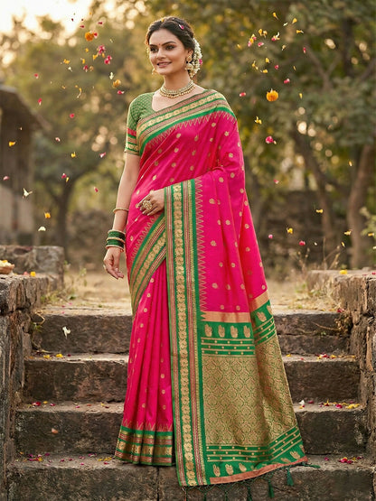 Shree Shyam Fashion Pink Soft Silk Saree - Distacart