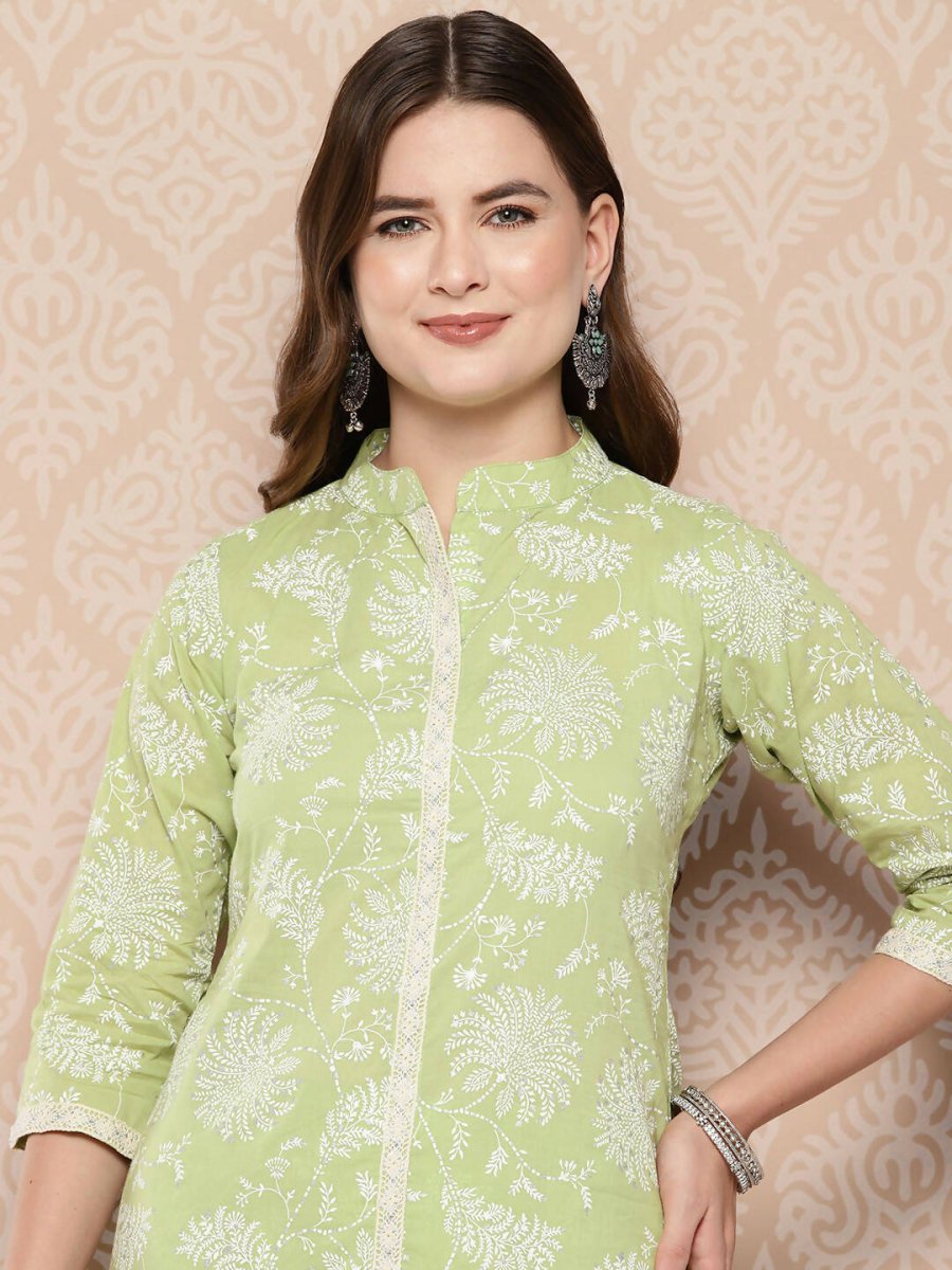 Ahalyaa Women's Traditional Wear Co-ods - Pista Green - Distacart