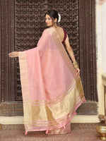 Thumbnail for Shree Shyam Fashion Pink Cotton Saree - Distacart