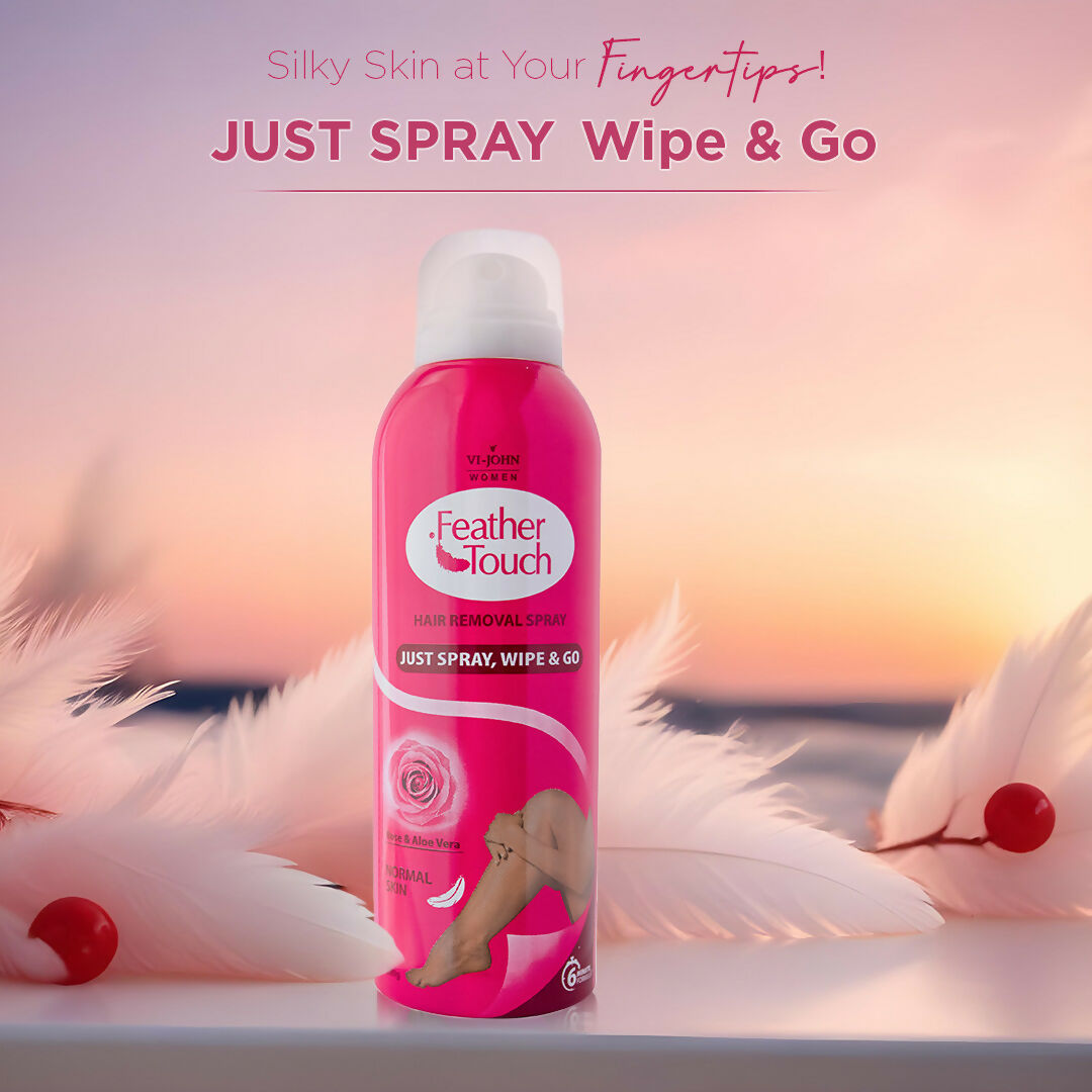 VI-JOHN Feather Touch Dermatologically Tested Rose & Alevera Hair Removal Spray For Women