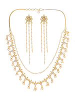 Thumbnail for Ruby Raang Gold Kundan Necklace with Dangler Earrings