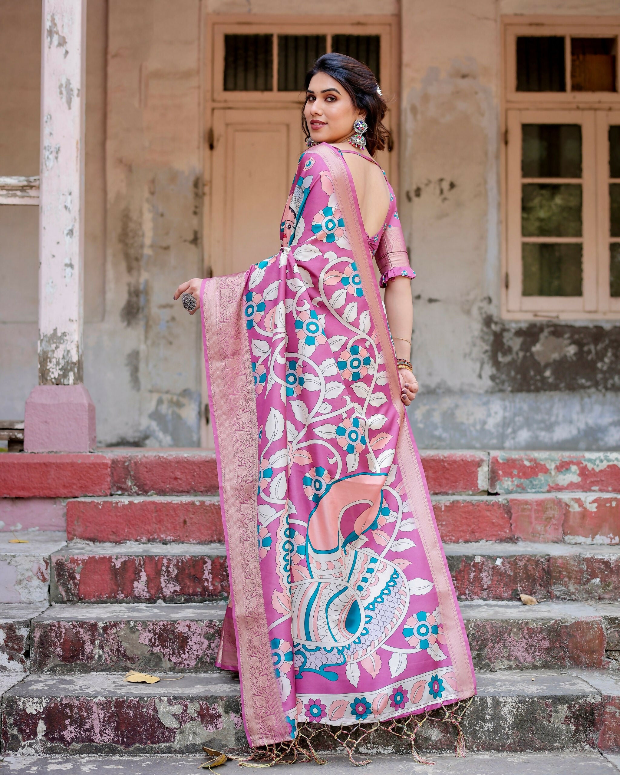 Soft Silk Digital Printed Saree with Blouse Piece by Infinity Export - Distacart